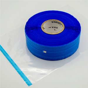 青いフィルムの帯電防止再封可能袋のシーリングテープ